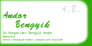 andor bengyik business card